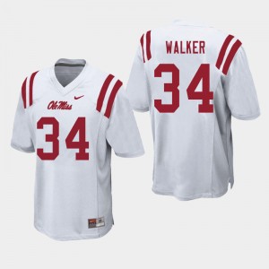 Men Jakwaize Walker White Ole Miss Rebels College Football #34 Jersey 494974-491
