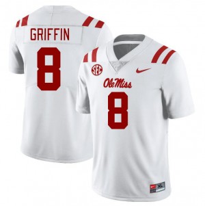 Men Jam Griffin White Ole Miss Rebels College Football #8 Jersey 932100-593