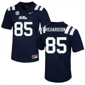Men Jamar Richardson Navy University of Mississippi College Football #85 Jersey 435084-871