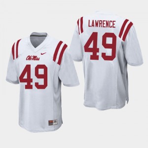 Men Jared Lawrence White Ole Miss College Football #49 Jersey 555954-486