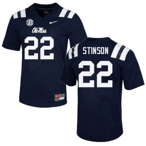 Men Jarell Stinson Navy Ole Miss College Football #22 Jersey 251086-148
