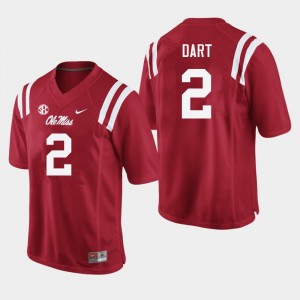 Men Jaxson Dart Red Ole Miss College Football #2 Jersey 305317-571