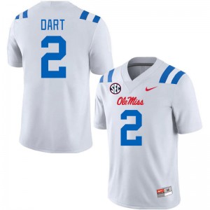 Men Jaxson Dart White Ole Miss Rebels 2024 New College Football #2 Jersey 347666-652