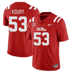 Men Joe Koury Red Rebels College Football #53 Jersey 547357-242