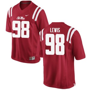 Men John Lewis Red Ole Miss Rebels College Football #98 Jersey 697849-987
