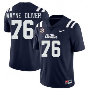 Men John Wayne Oliver Navy Ole Miss College Football #76 Jersey 834109-911
