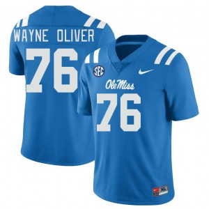 Men John Wayne Oliver Powder Blue University of Mississippi College Football #76 Jersey 659714-513