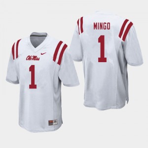 Men Jonathan Mingo White Ole Miss College Football #1 Jersey 485084-606