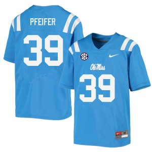 Men Joshua Pfeifer Powder Blue Rebels College Football #39 Jersey 623580-134