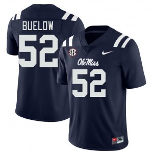 Men Julius Buelow Navy University of Mississippi College Football #52 Jersey 217692-603