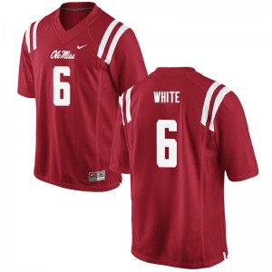 Men Kam White Red Ole Miss College Football #6 Jersey 299829-736
