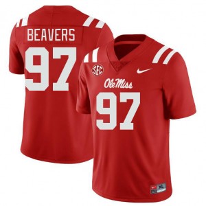 Men Kamron Beavers Red Rebels College Football #97 Jersey 408544-582