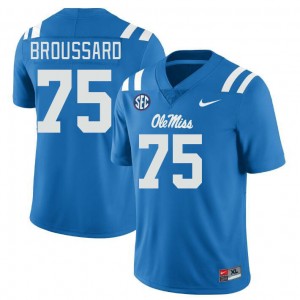 Men Kavion Broussard Powder Blue Rebels College Football #75 Jersey 400600-563