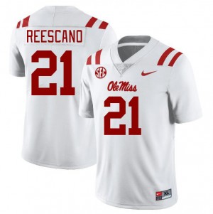 Men Kedrick Reescano White Rebels College Football #21 Jersey 912043-402