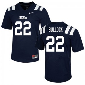 Men Kentrel Bullock Navy Ole Miss College Football #22 Jersey 372756-428