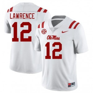 Men Key Lawrence White Ole Miss College Football #12 Jersey 752676-939