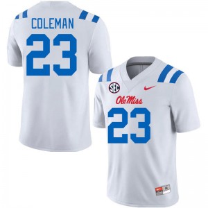 Men Khari Coleman White Ole Miss 2024 New College Football #23 Jersey 427783-845