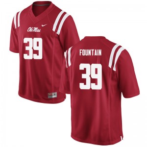Men Kweisi Fountain Red Ole Miss College Football #39 Jersey 338968-569