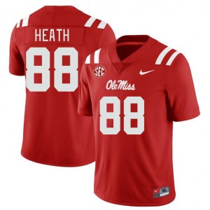 Men Kyirin Heath Red Ole Miss College Football #88 Jersey 492404-862