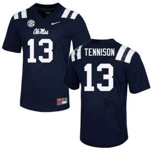 Men Ladarius Tennison Navy Ole Miss Rebels College Football #13 Jersey 797601-548