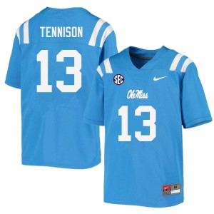 Men Ladarius Tennison Powder Blue University of Mississippi College Football #13 Jersey 423585-560