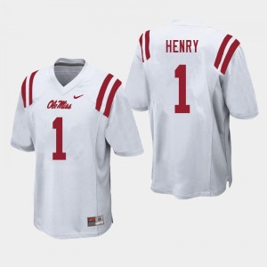 Men Lakia Henry White Ole Miss College Football #1 Jersey 104012-499