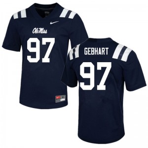 Men Land Gebhart Navy Rebels College Football #97 Jersey 339443-467