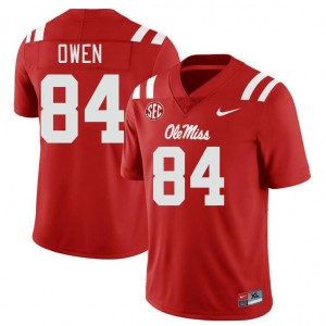 Men Mac Owen Red University of Mississippi College Football #84 Jersey 168149-676