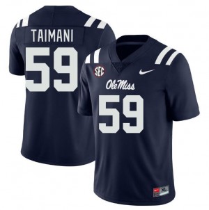 Men Mana Taimani Navy Ole Miss Rebels College Football #59 Jersey 385714-657