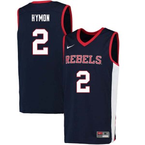 Men Marcanvis Hymon Navy Rebels College Basketball #2 Jersey 117254-339