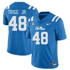 Men Mark Trigg Jr. Powder Blue Ole Miss College Football #48 Jersey 226407-360