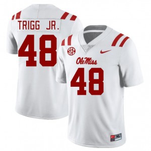 Men Mark Trigg Jr. White University of Mississippi College Football #48 Jersey 209633-244