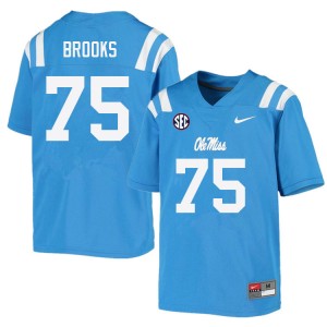 Men Mason Brooks Powder Blue Ole Miss Rebels College Football #75 Jersey 521766-402