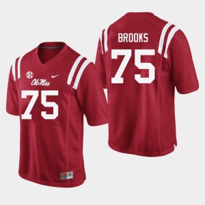 Men Mason Brooks Red Rebels College Football #75 Jersey 516085-911