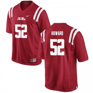 Men Michael Howard Red Ole Miss College Football #52 Jersey 119122-849