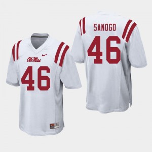 Men MoMo Sanogo White Ole Miss College Football #46 Jersey 399009-232