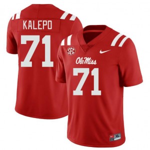 Men Nate Kalepo Red Ole Miss College Football #71 Jersey 857805-767