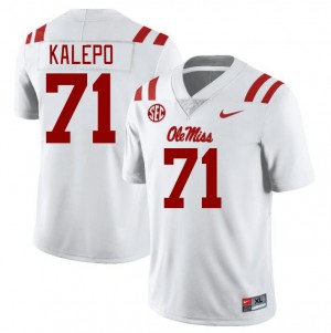 Men Nate Kalepo White Ole Miss College Football #71 Jersey 199292-783