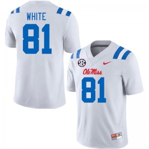 Men Noreel White White Ole Miss 2024 New College Football #81 Jersey 785121-176