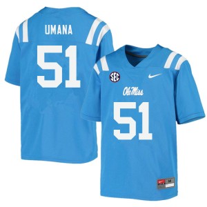Men Orlando Umana Powder Blue Rebels College Football #51 Jersey 530136-427