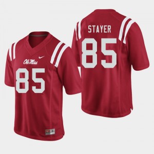 Men Owen Stayer Red Ole Miss Rebels College Football #85 Jersey 807224-117
