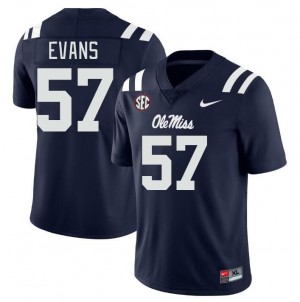 Men Paris Evans Navy Rebels College Football #57 Jersey 266405-616