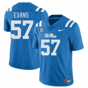 Men Paris Evans Powder Blue Ole Miss Rebels College Football #57 Jersey 860148-576