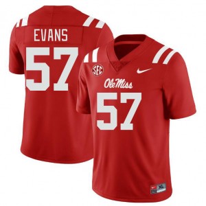 Men Paris Evans Red Rebels College Football #57 Jersey 351323-655