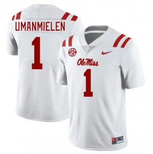 Men Princely Umanmielen White Ole Miss College Football #1 Jersey 824624-670