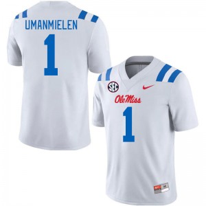Men Princely Umanmielen White Ole Miss 2024 New College Football #1 Jersey 929188-344