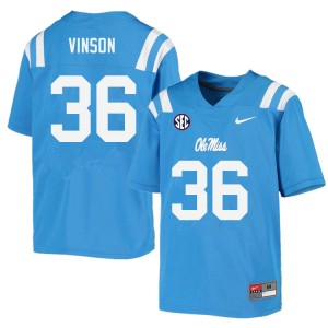 Men Rayf Vinson Powder Blue Rebels College Football #36 Jersey 955164-215