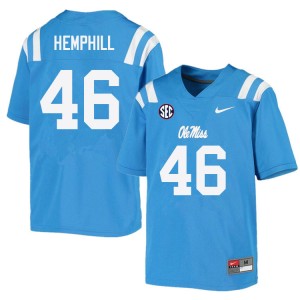 Men Salathiel Hemphill Powder Blue Ole Miss College Football #46 Jersey 984742-334