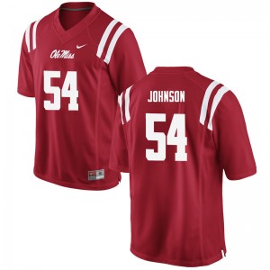 Men Sam Johnson Red Ole Miss College Football #54 Jersey 715643-774