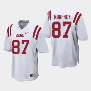 Men Sam Murphey White University of Mississippi College Football #87 Jersey 566100-224